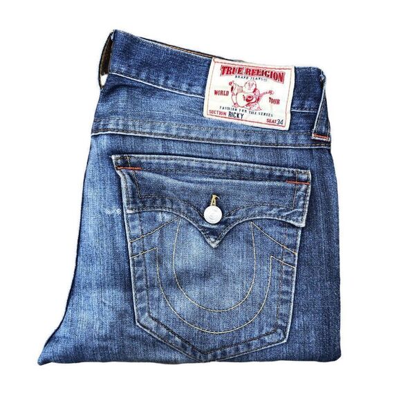 True Religion Jeans Size 36 RICKY Blue - Picture 1 of 11